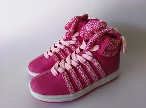 K-Swiss Classic VN Mid Childrens Size 13 Medium Pink Berry / White Bow New Pair