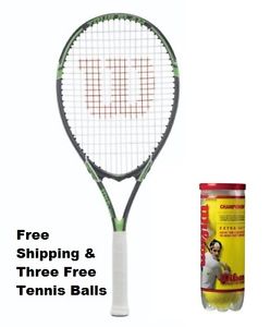 Wilson Tour Slam Adult Strung Tennis Racket with 3 Wilson BALLS and FREE SHIP!