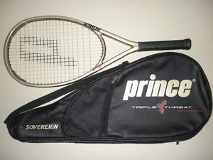 PRINCE TT TRIPLE THREAT SOVEREIGN OS 115 TENNIS RACQUET 4 3/8 (NEW STRINGS)