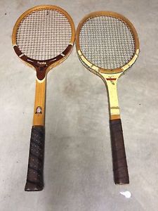 2 Wood Tennis Racquets - Rawlings Norwood and davis