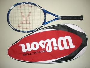 WILSON K-FACTOR K-FOUR K4 FX OS 107  TENNIS RACQUET 4 1/2  27.5" (NEW STRINGS)