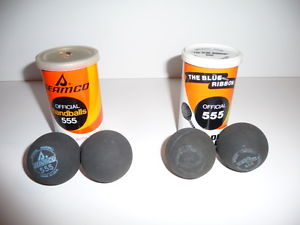 Vintage Lot Of 4 Seamco The Blue Ribbon Official 555 Handball PaddleBall Balls
