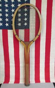 Vintage Narragansett Wood Tennis Racquet early 1900s Providence,RI Great Display