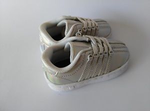 K-Swiss Baby Infant Classic VN Shine one Kid's Shoes Size 5 Metallic Silver New
