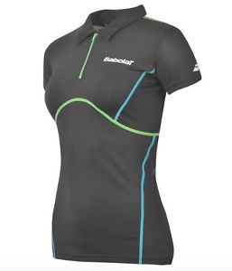 Babolat Mujer Tenis Polo Deportivo Camiseta Negro Azul Verde todas tallas nuevo