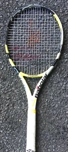 Babolat Aero pro Drive+ CUSTOMIZE Beat-up 1/2 Now A Stretch Luxilon Heavy Great