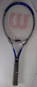 WILSON Fusion Titanium Tennis Racquet Blue Silver L4 Grip 4.5 with Zip Cover