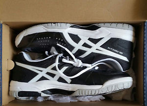 Asics E507Y 9001 Gel-Dedicate 4 Black/White/Silver Tennis Shoes Men's Size 10