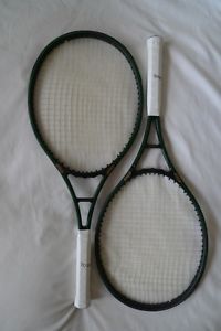 Pair of Vintage Prince Graphite 110 Tennis Racquets POG Original 4 Stripe