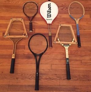 HUGE VINTAGE Tennis Racket Racquet WILSON T2000, SLAZENGER, SPALDING RARE