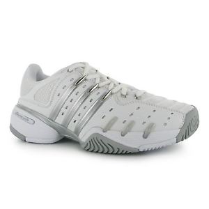Adidas Barricade V Classic Tennis Shoes Womens White/Silver Trainers Sneakers