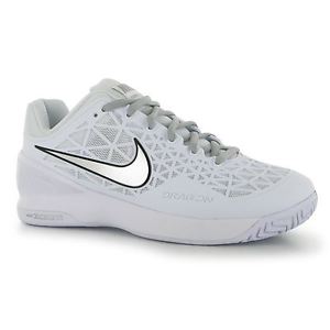 Nike Zoom Cage 2 Tennis Shoes Womens White/Silv Court Trainers Sneakers