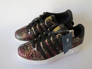 K-Swiss Classic VN Reptile Glam Women's Shoes Size 7 M Black Gold White New Pair
