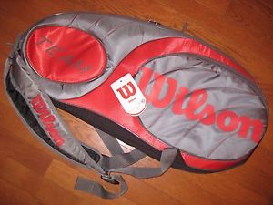 Wilson Team 9 Pack Tennis Racquet Bag - Gray/Red - Brand New!