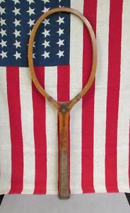 Vintage 1940s Pennant Wood Tennis Racquet Marvel Model Memorabilia Great Display