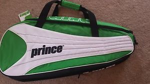 PRINCE Victory Tennis Bag Green/Black  6 Pack Racquets Padded Straps NEW