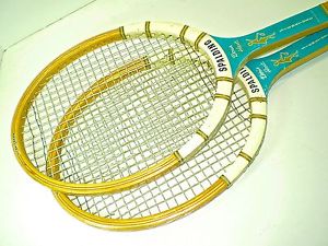 Vintage 2 Tennis Rackets Spalding Doris Hart Signature Fibre Welded Throat