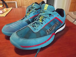 Salming Men's 2 Pairs (Identical) Squash Cyan Blue Size 12.0 US SEE DESCRIPTION