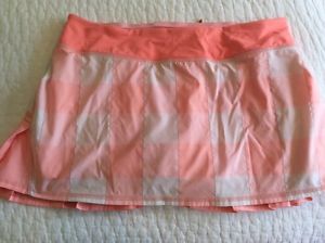 LuluLemon Tennis Skirt Orange Block Print Size 10