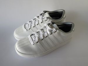 K-Swiss Court Pro II 2 Metallic Women's Shoes Size 7 M White  Silver Leather New