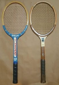 2 Wilson Vintage Chris Evert Wooden Tennis Racquets - America Star - Autograph