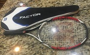 Wilson K Factor Karophite Black Six One 26 Junior 4" Grip Tennis Racquet & Cover