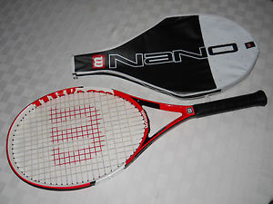 WILSON NANO CARBON PRO OVERSIZE 110" TENNIS RACQUET & COVER 4 3/8  NEW CONDITION