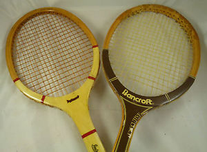 Vintage BANCROFT Exec & INTERNATIONAL Bamboo Ash Wood Tennis Racket Raquet TWO