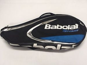 Babolat Team Tennis Bag Holds 3 Raquets EUC Blue Black Zippers Nice
