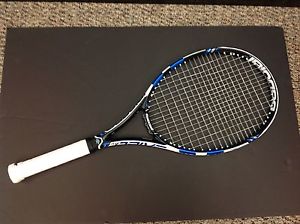 Babolat Pure Drive Lite w/ a 4 & 3/8's grip.