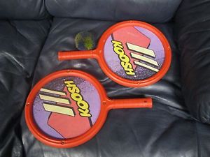 Set Of 2 Koosh Paddle Red Racquets Kids Nerf Toy Rackets with Koosh Ball