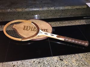 WILSON JACK KRAMER PRO STAFF WOOD TENNIS RACKET WITH COVER - 4 3/8 LIGHT