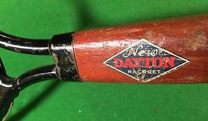 VINTAGE NEW DAYTON MODEL WOOD & METAL TENNIS RACKET USA 1920"s