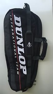 Dunlop International Team Tour Tennis Racket Bag Black EUC Free Shipping!