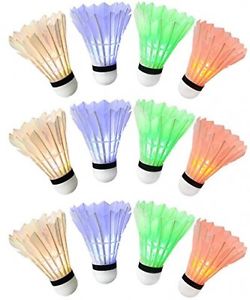 Ohuhu LED Badminton Shuttlecock Dark Night Glow Birdies Lighting For Outdoor