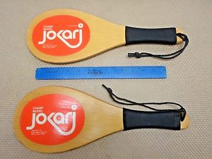 PAIR OF VINTAGE WOOD JOKARI CHAMP MODEL PADDLEBALL RACKET-PADDLES