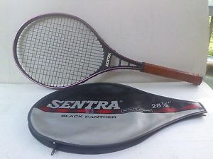 COLLECTIBLE SENTRA BLACK PANTHER IV 4 3/8L GRAPHITE STUNG TENNIS RACKET 1986