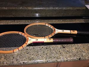 WILSON SET OF 2 JACK KRAMER AUTOGRAPH WOOD TENNIS RACKETS - 4 5/8 GRIP