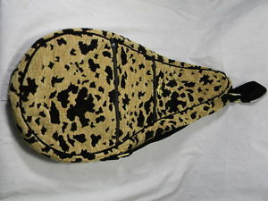 LEOPARD PRINT VELVET LINED TENNIS RACQUET BAG