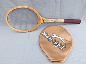 Slazenger Professional Wooden Tennis Racquet/cover 4 5/8 Medium Made In England