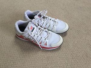 nike zoom vapor 9 tennis shoes men size 8.5 wide; color white/silver/red