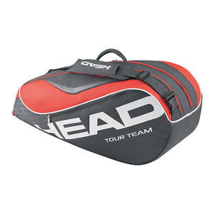 Head Tour Team 6R Combi racquet racket tennis bag - Anthracite and Coral