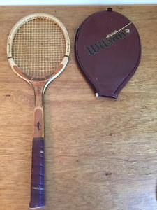 Vintage Wilson Wooden Chris Evert Championship Play Tennis Racquet With Cover