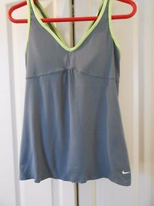 NIKE-- DRI FIT GRAY WITH LIME GREEN TRIM---MEDIUM
