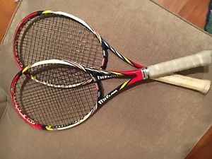 2 Wilson BLX Steam 100 Tennis Racquets, 4/3/8 grip