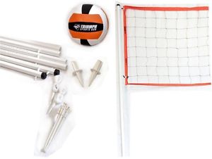 Triumph Sports USA Advanced Volleyball Set Game Pole Anchors Ball Holder Rope