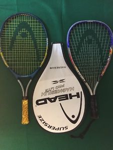 Set Of 2 Head Youth Tennis Racquets And 1 Case. 3 3/4 & 3 5/8