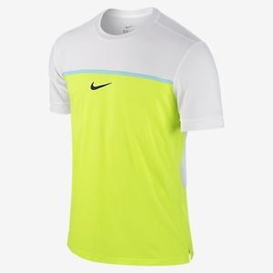 Nike Challenger Premier Rafa Crew Men Tennis Shirt VOLT $75 NADAL MEDIUM