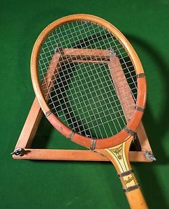VINTAGE BANCROFT FOREST HILLS DELUXE WOOD TENNIS RACKET W/PRESS late 1930's