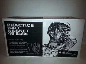 Andre Agassi Tennis Champion PRACTICE HEAD TENNIS BALL BASKET NEW IN BOX RARE